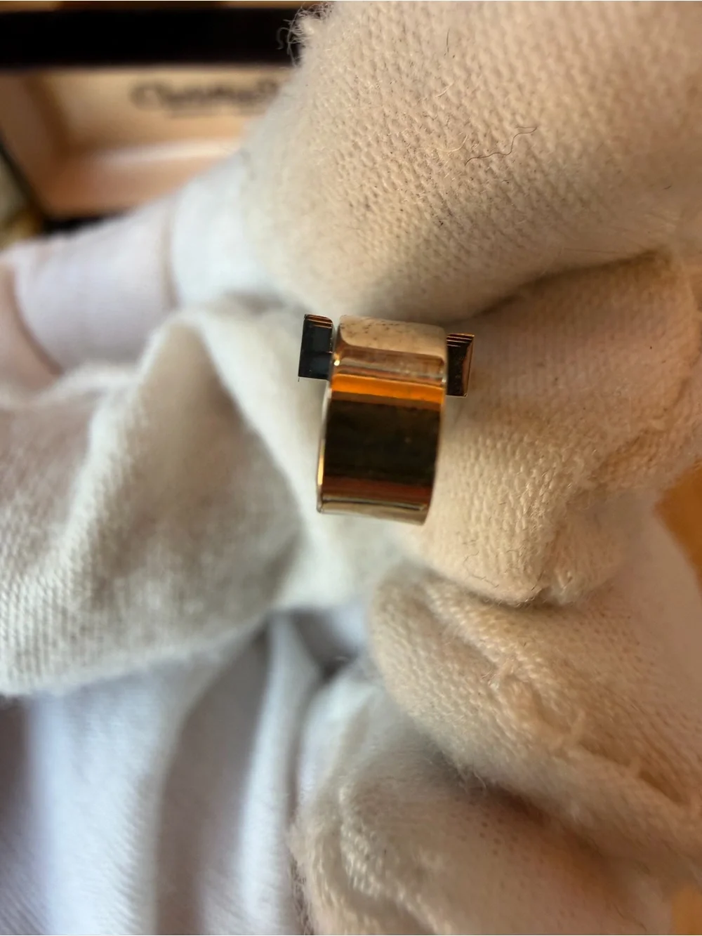 Vintage Christian Dior Gold-Tone Engraved Tie Clip with velvet box